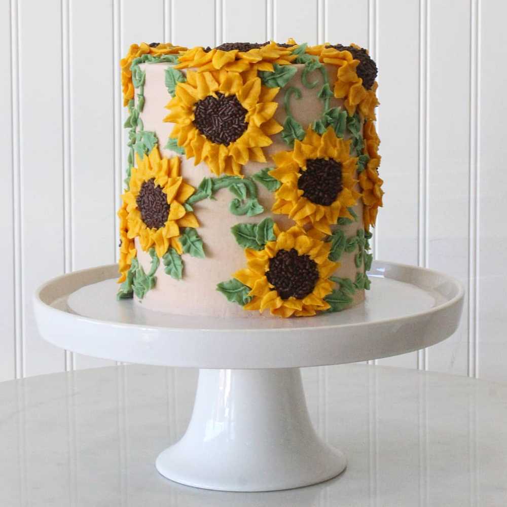 Sunflower Buttercream Flowers Birthday Cake