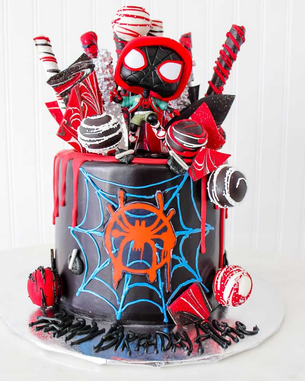 Spiderman Avengers Birthday Boy Drip Cake