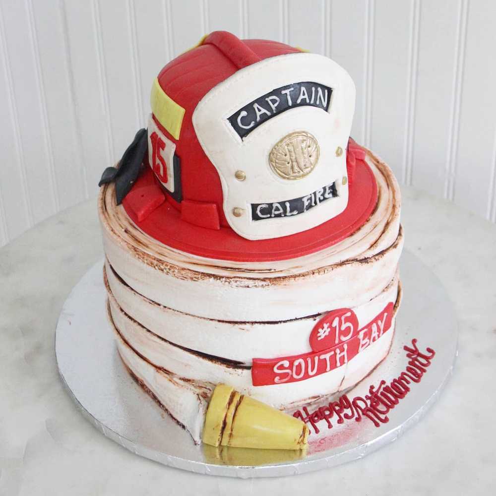 Fireman BIrthday Graduation Captain Cake