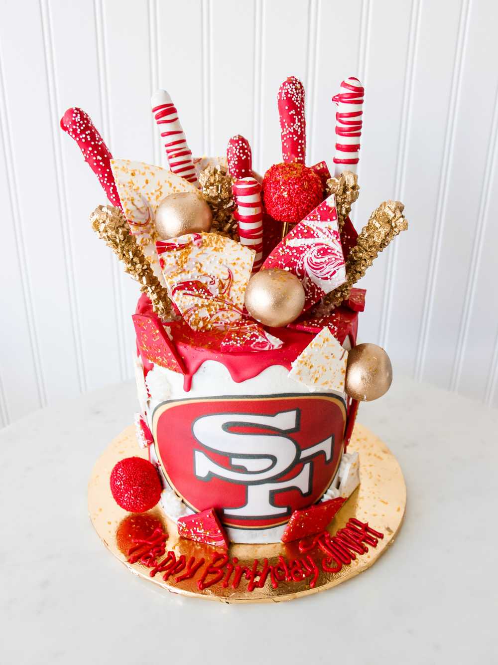 49ners Football Sports NFL Drip Cake