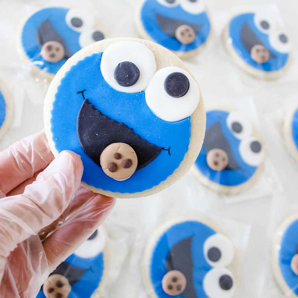 Cookie Monster Decorated Sugar Cookies Sesame Street