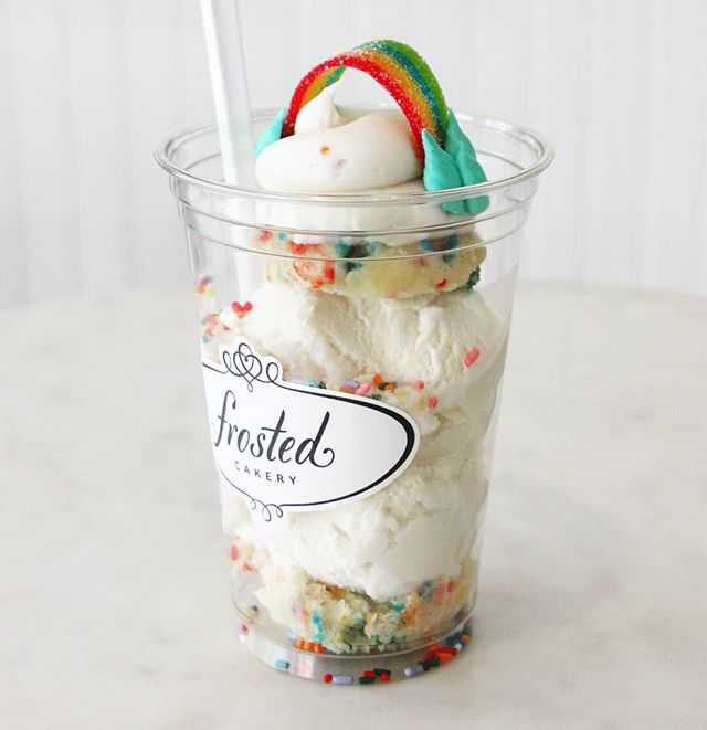 Rainbow Confetti Cake Ice Cream Milk Shake Sprinkle Dessert