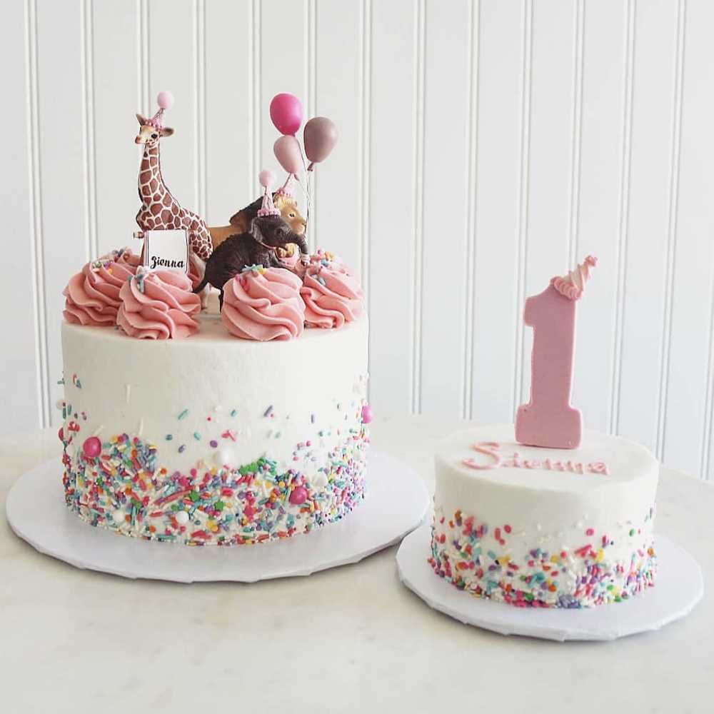 First Birthday Sprinkle Party Animal Cake Smash