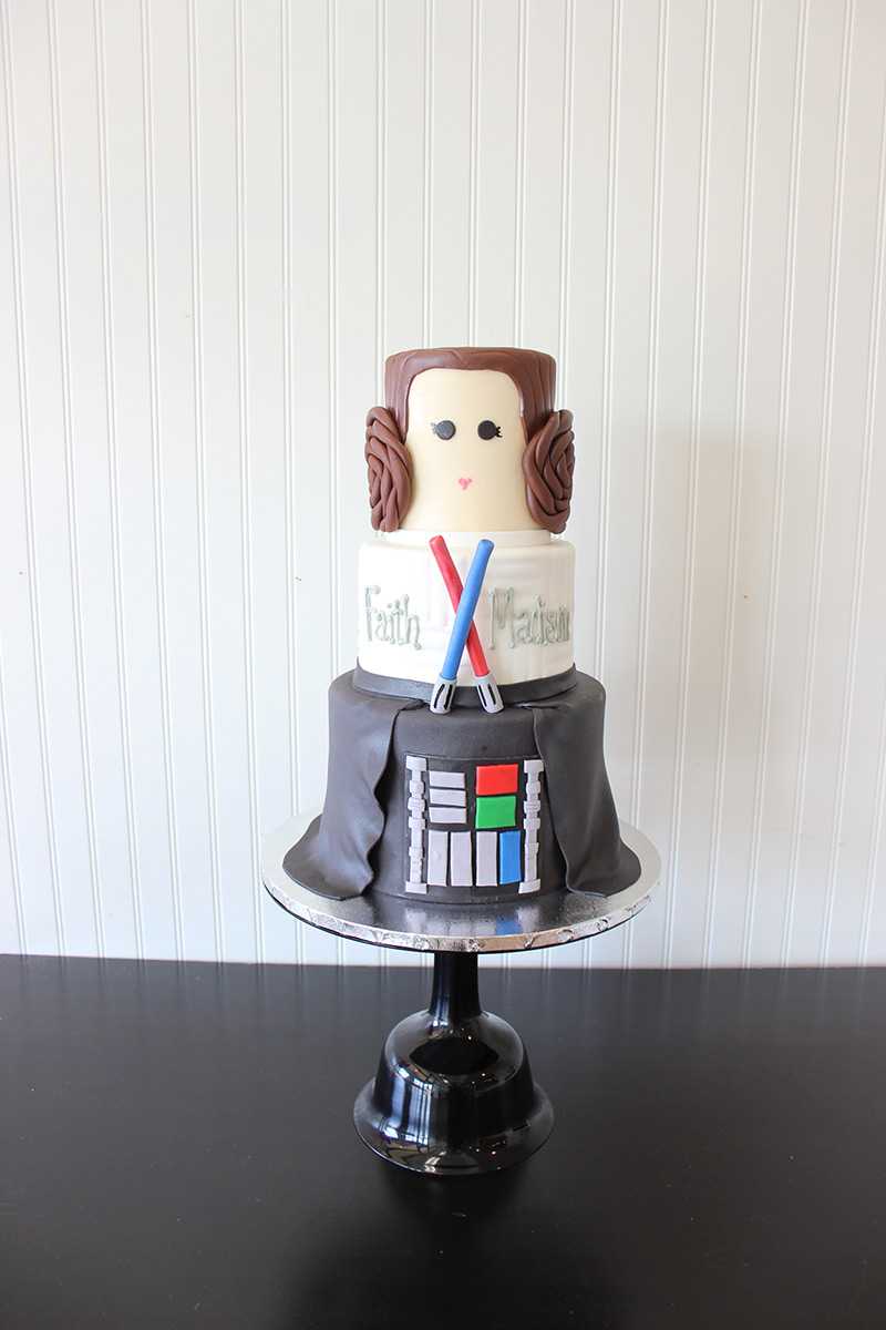 2018 star wars galaxy princess leia darth vader birthday cake