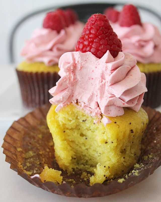 Vegan Lemon Poppyseed Cupcake Cake Raspberry