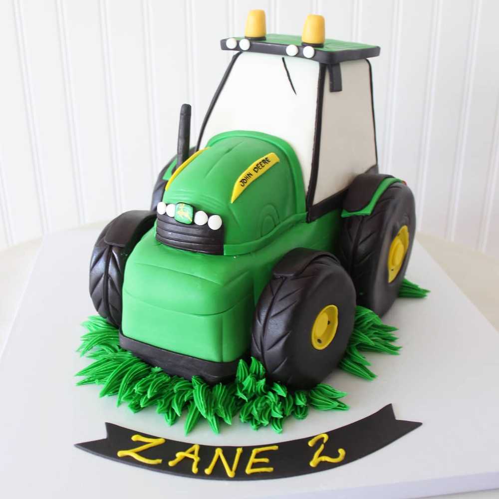 3D John Deere Tractor cake boy birthday farmer