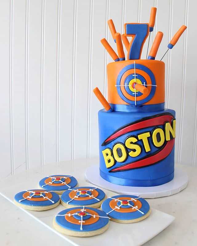 Nerf Guns Boy BIrthday Cake Cookies 