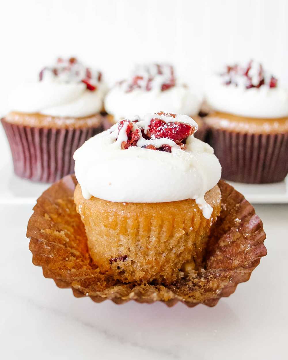 Cranberry Bliss Bar Starbucks inspired cupcake