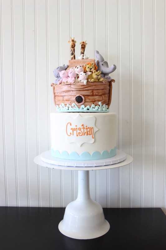 noahs ark cake baby shower animals bible 4