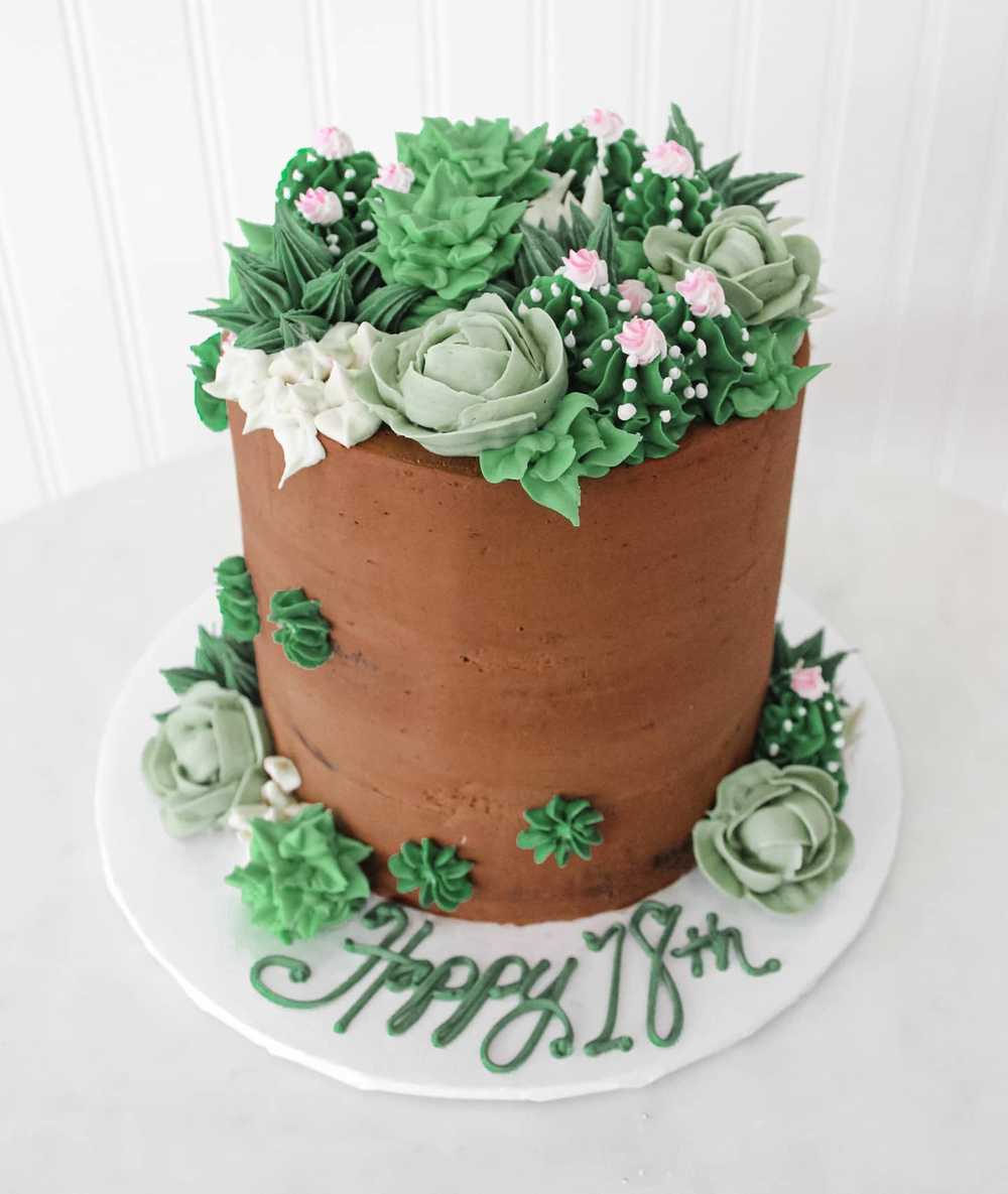 Chocolate Succulent BIrthday Cake