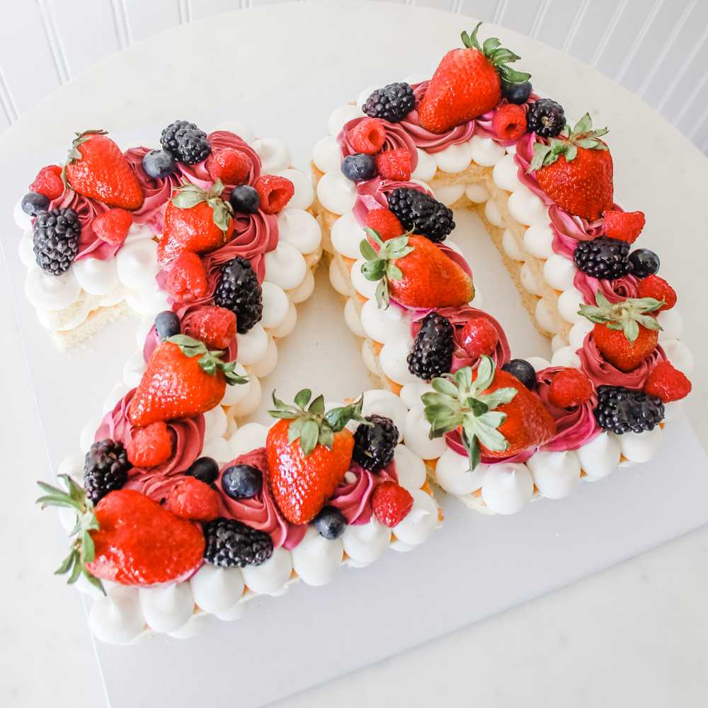 strawberry fresh fruit number cake