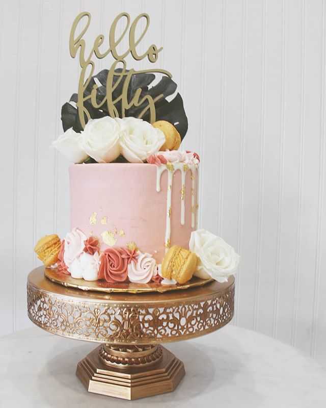 Vintage Chic Modern Blush fifty Birthday Cake