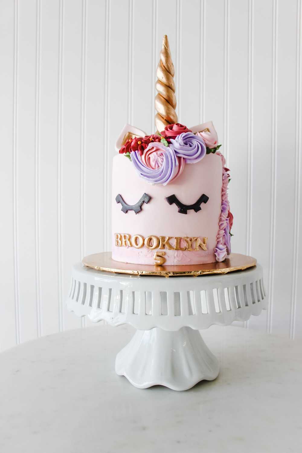 Unicorn Birthday Cake Pink Gold