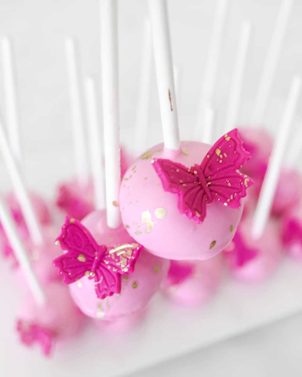 Cake Pop Butterfly Pink