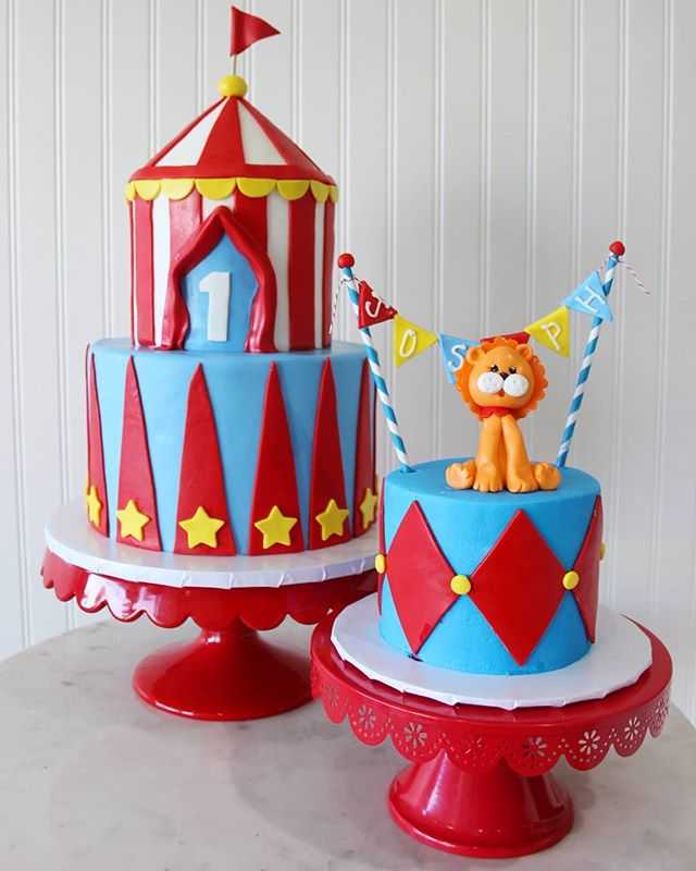 Circus Party Birthday Cake Animals Lion 