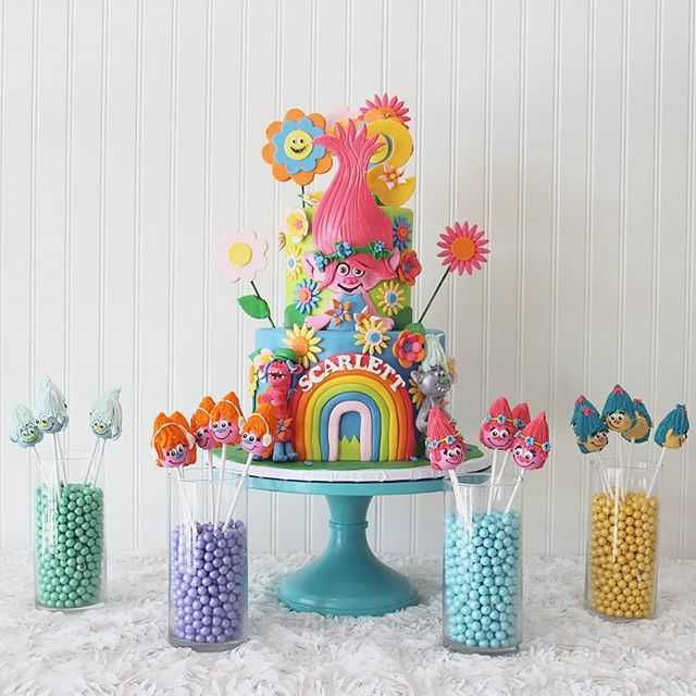 Trolls Inspired Cake