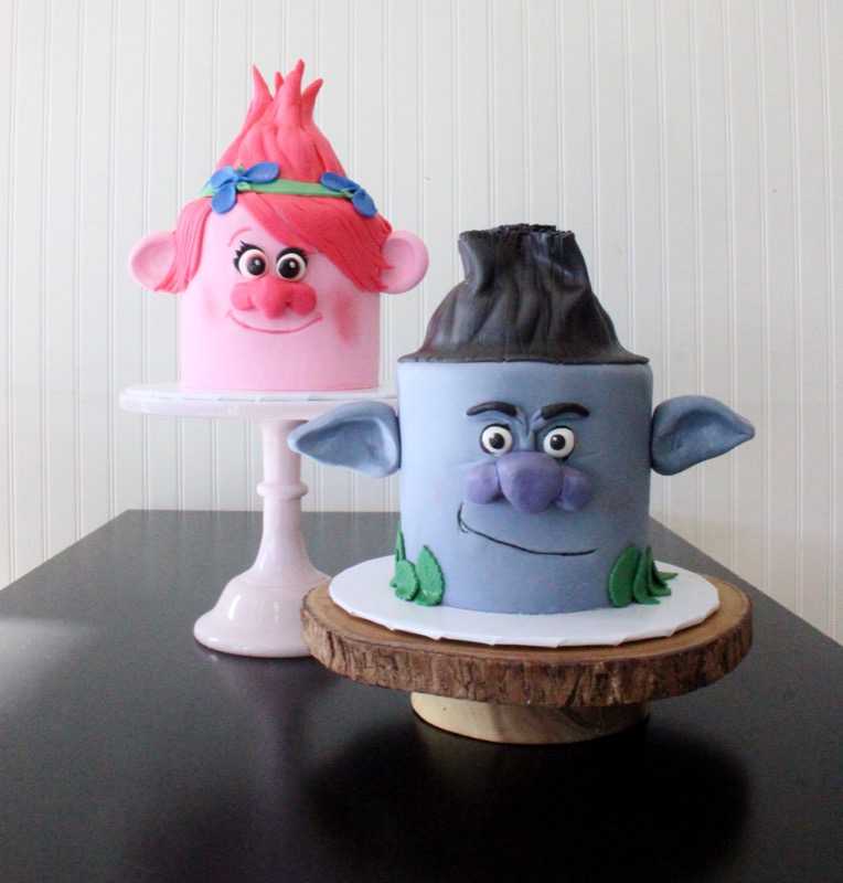 troll poppy princess happy birthday kid party cake cute fun