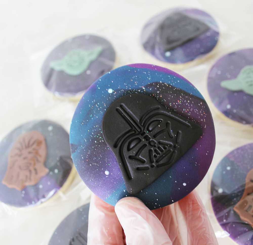 Star Wars Darth Vader Chewbacca Yoda Galaxy sugar cookies