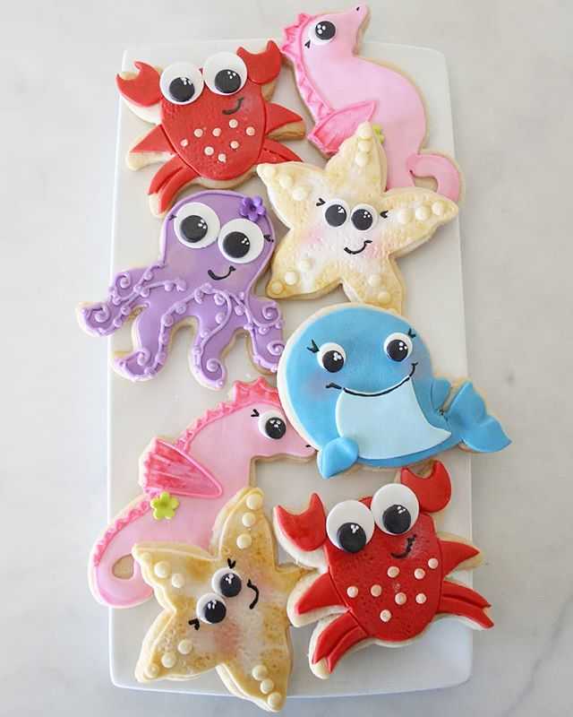 Sea Creatures Mermaid Whale Ocean BEach Cookies favors BIrthday