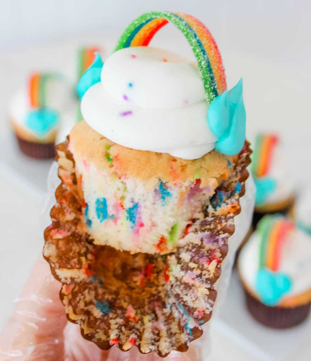 Rainbow Confetti Cupcake