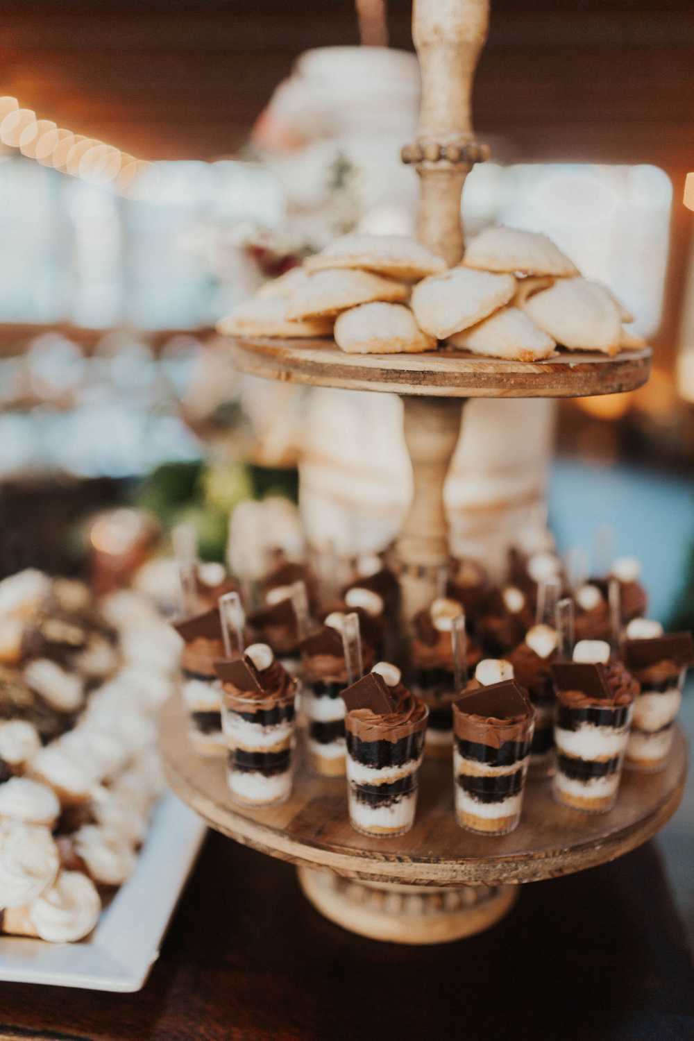 Wedding Dessert Cake Table Garden Vintage Barn Pies