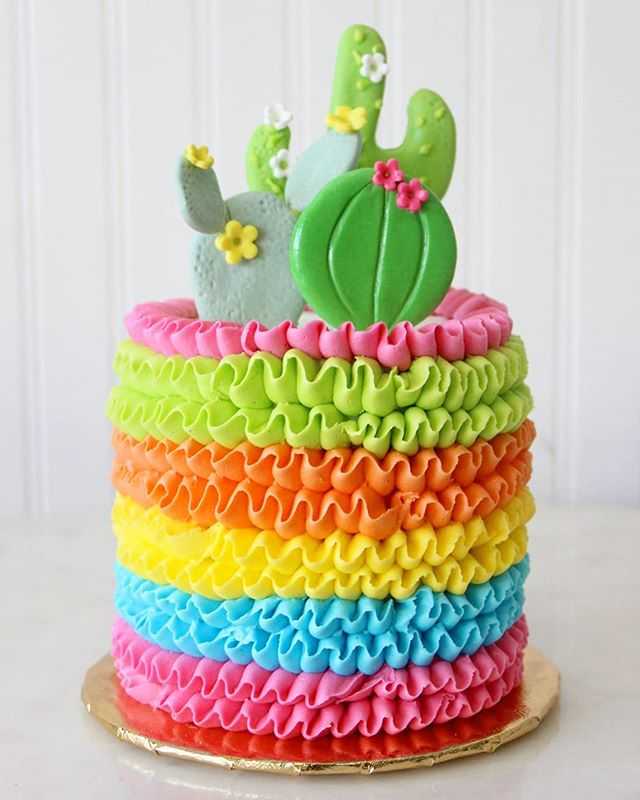 Fiesta Pinata birthday cake cactus best fresno rainbow