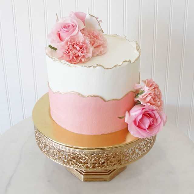 Fault Line Pink Gold Birthday Cake Women Flowers