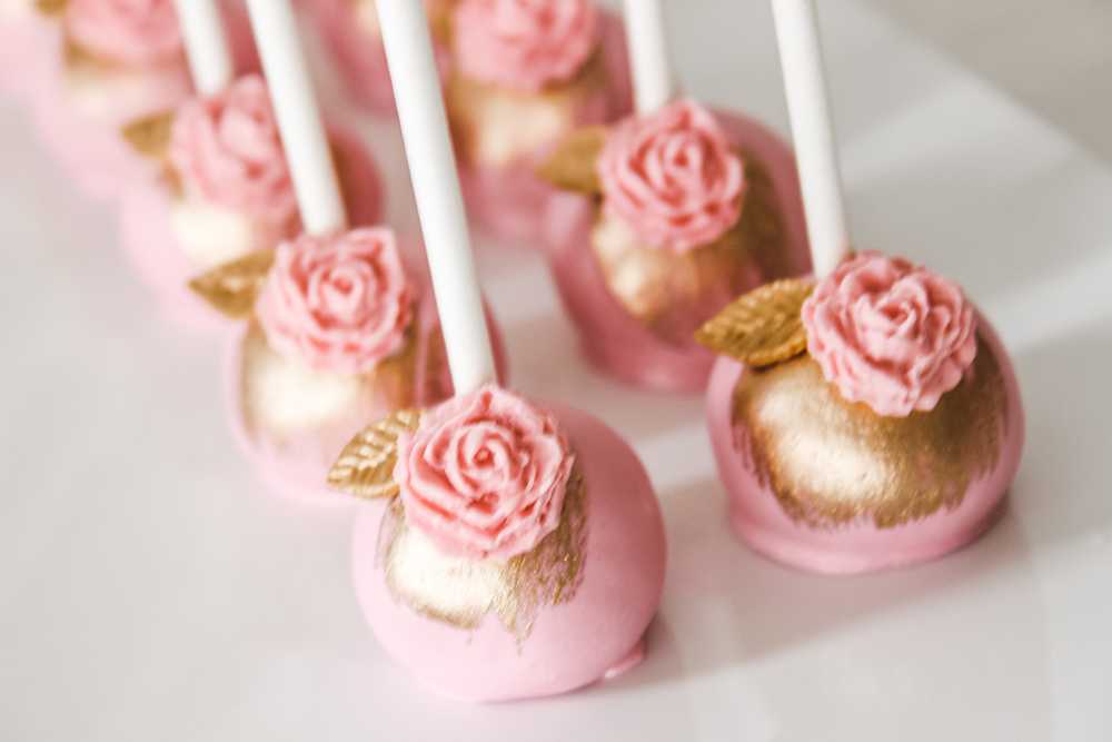 Blush Rose Gold Wedding Cake Pops