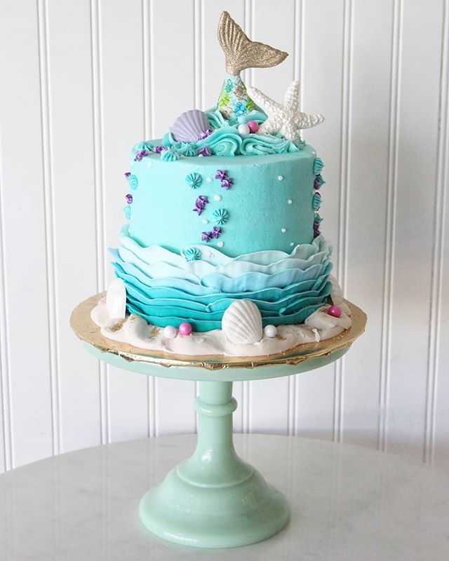 Mermaid Ruffle Buttercream Birthday Cake