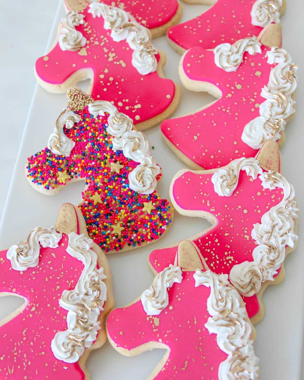 pink sprinkle rainbow Unicorn sugar cookie 