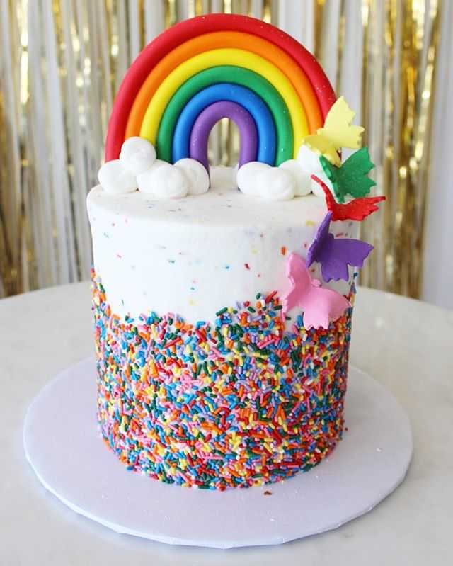 Rainbow Sprinkles Birthday Cake Butterflies