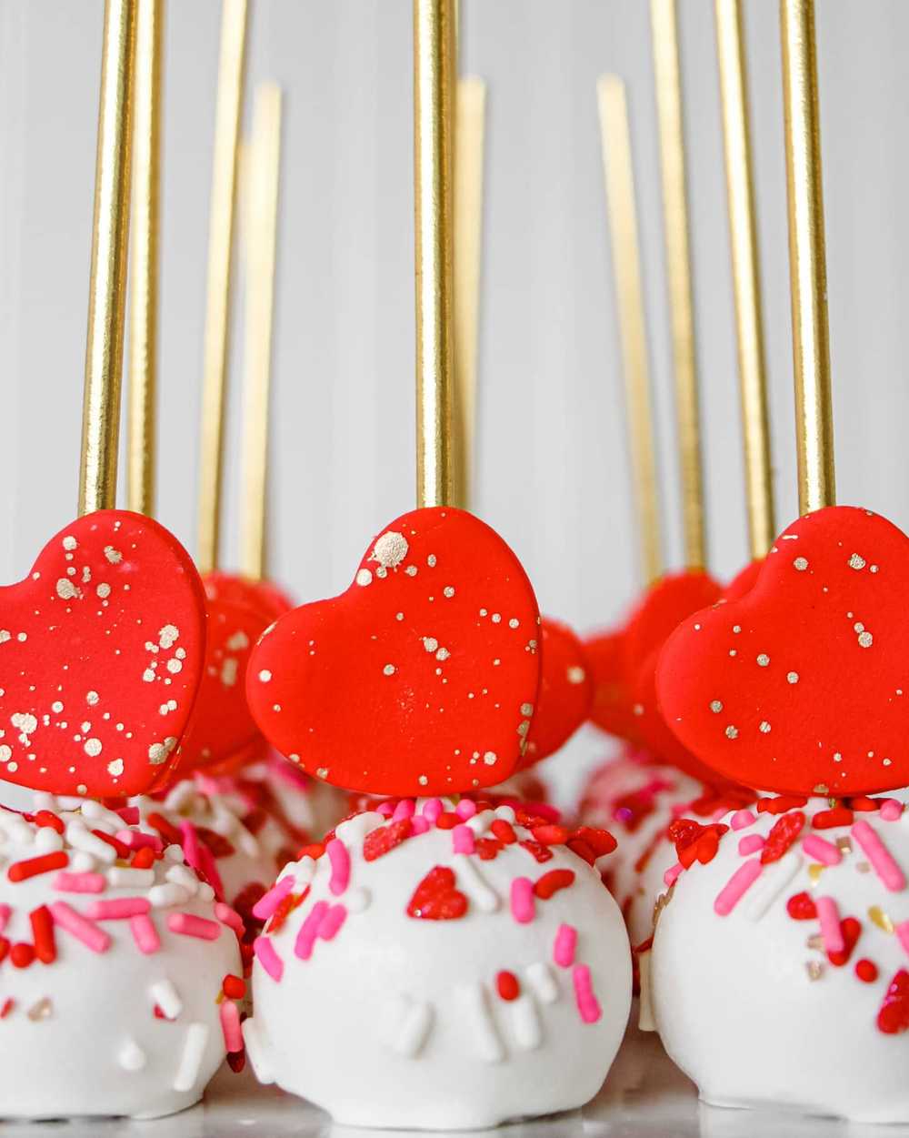 Confetti Heart Cake Pops Valentine's Day 