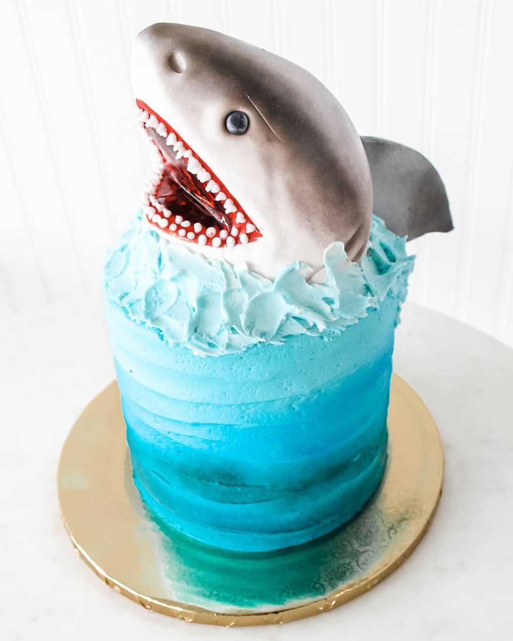 Shark Jaws Smash First Birthday Cake Surf