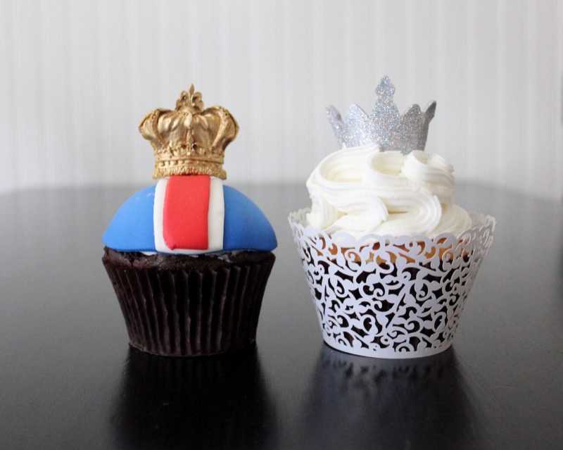 royal couple england queen king crown party wedding cupcakes