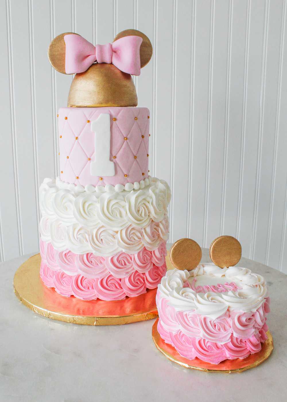 Minnie Mouse Glamour Party Birthday Cake Pink Gold