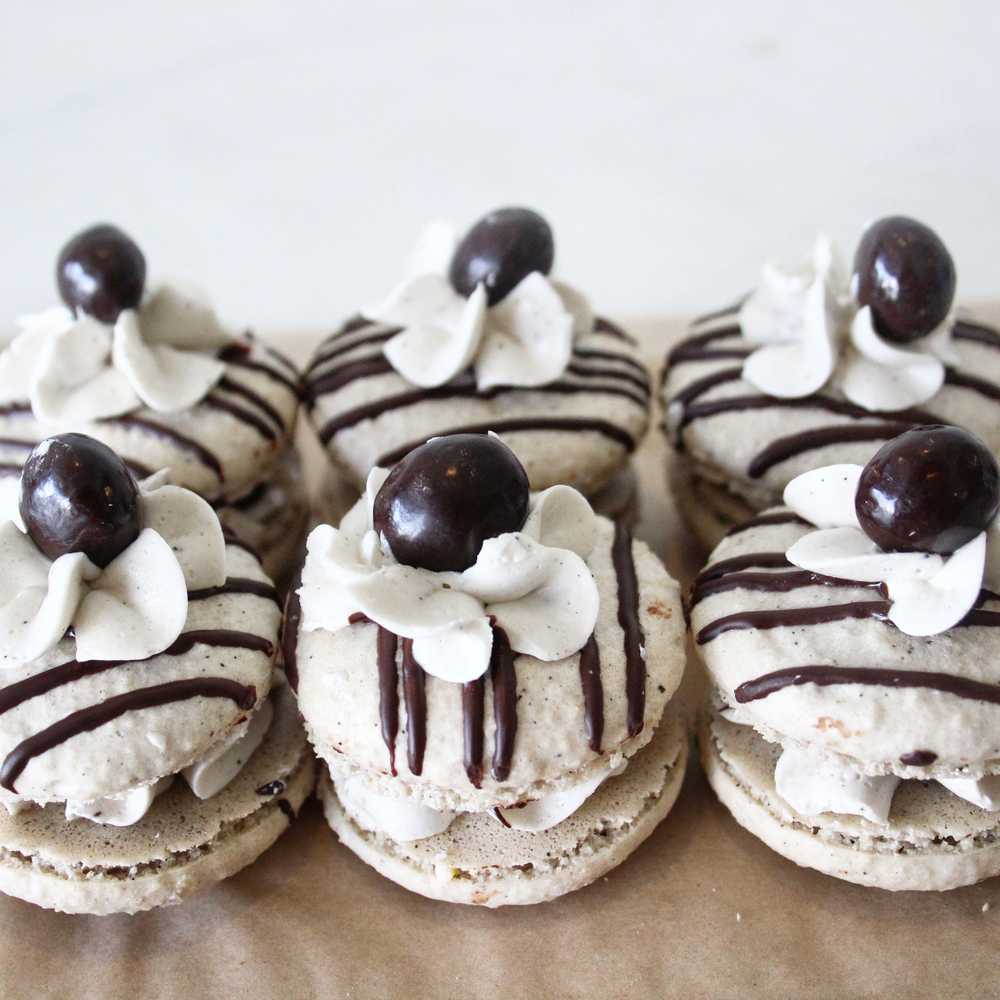 mocha espresso french macaron coffee dessert