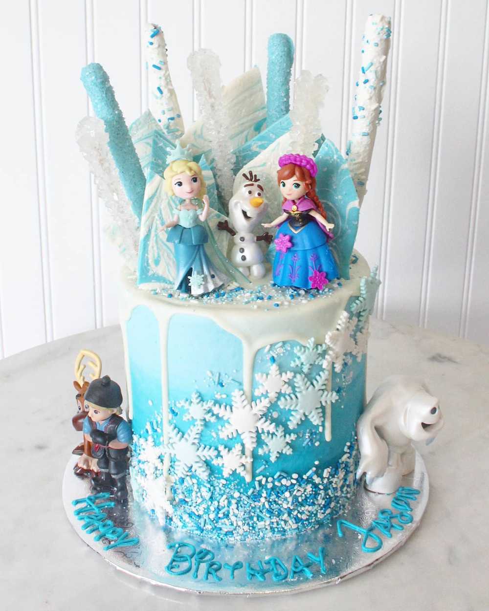 Frozen Disney Princess Drip Birthday Cake