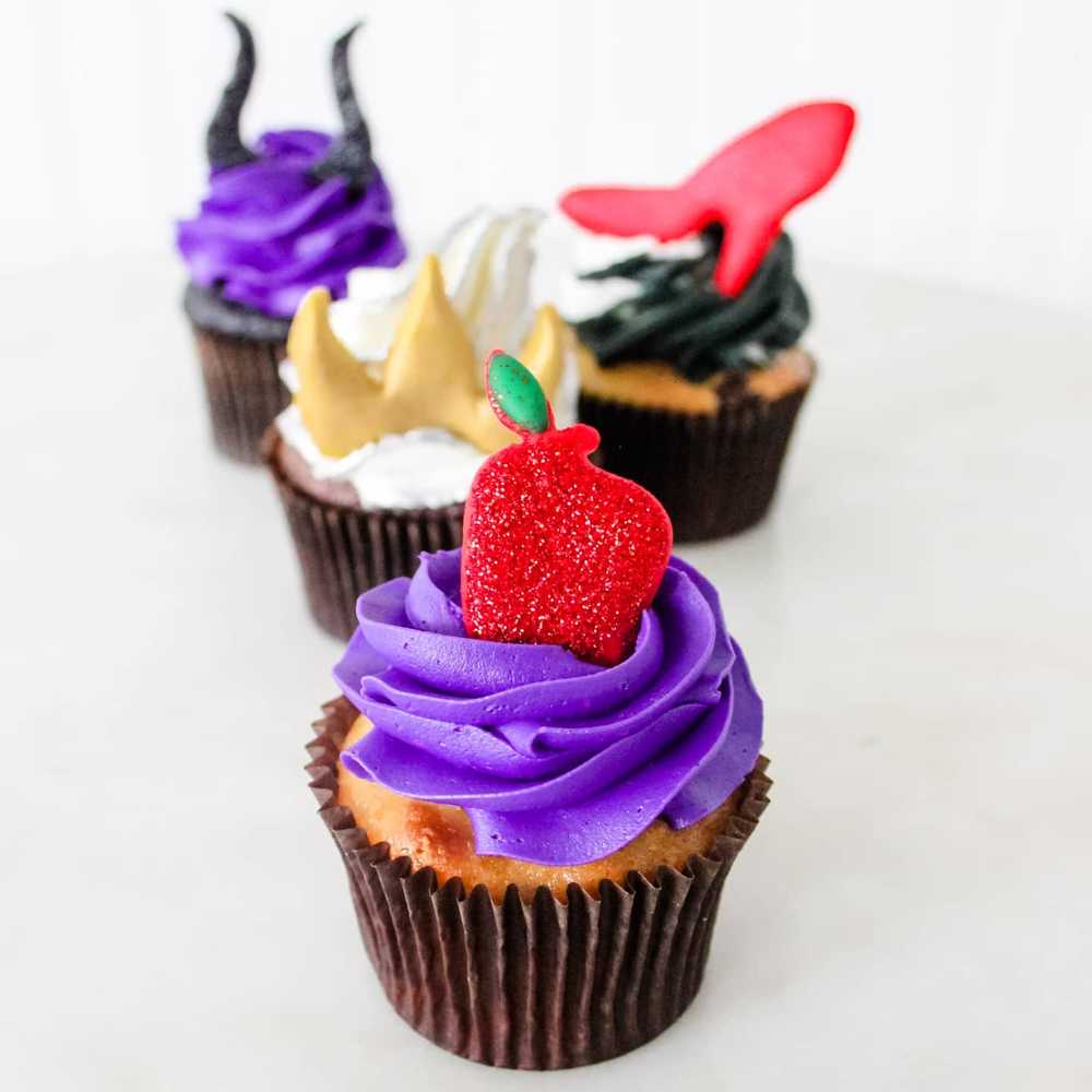 Disney Villian Ursula Cruella Deville Evil Queen Maleficent Cupcake