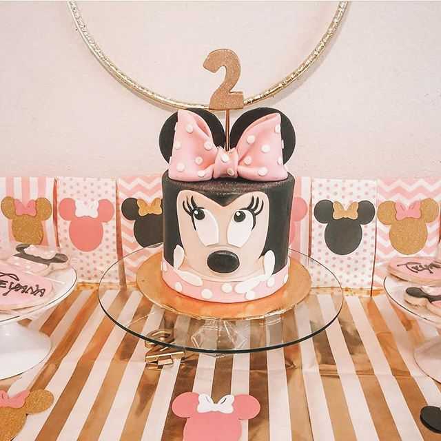 Minnie Mouse Dessert Table Cake Cookies Disney BIrthday Pink